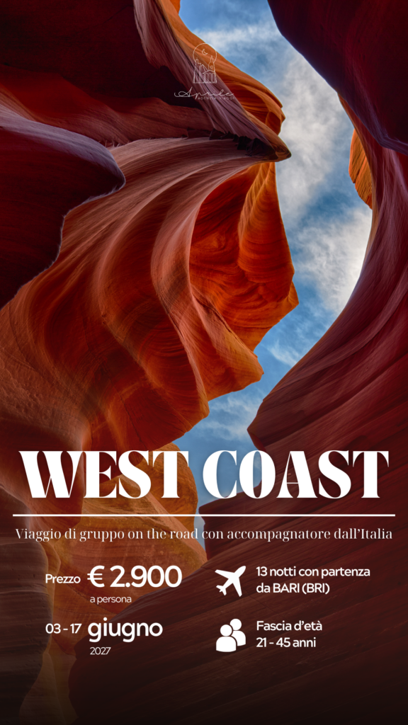 viaggio di gruppo west coast fascia d'età 21 - 45 anni
